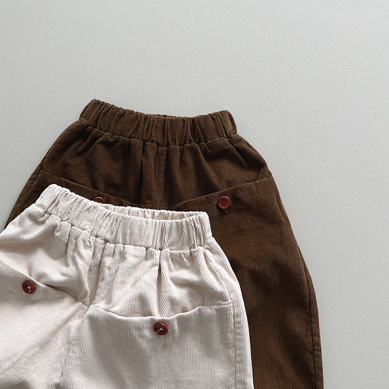 Pantalones Casuales de Pana para Niños con Cintura Elástica image 4
