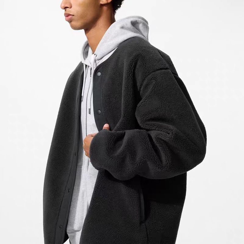 2026 Autumn/Winter New Men's Fleece Windproof Imitation Lamb Wool Polar Fleece Cardigan Long Sleeve Jacket 481183 2026 Autumn/Winter New Men's Fleece Windproof Imitation Lamb Wool Polar Fleece Cardigan Long Sleeve Jacket 481183