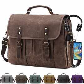 X 18642 Men Travel Messenger Bag Vintage Office复古邮差包
