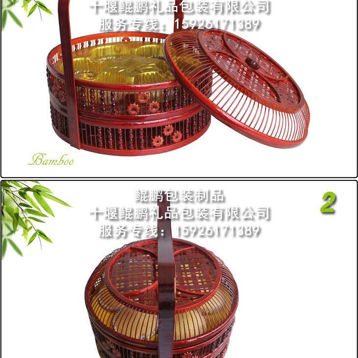 新款喷漆2层3层鸡蛋竹篮,蟹篮,樱桃包装篮,水果篮,杨梅篮串珠贴花