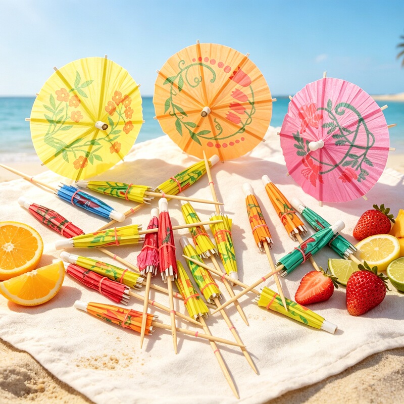 Small Umbrella-Shaped Fruit Picks, Biodegradable Disposable Colorful Umbrellas, Food-Grade Cake and Cocktail Decoration Umbrella Picks Small Umbrella-Shaped Fruit Picks, Biodegradable Disposable Colorful Umbrellas, Food-Grade Cake and Cocktail Decoration Umbrella Picks