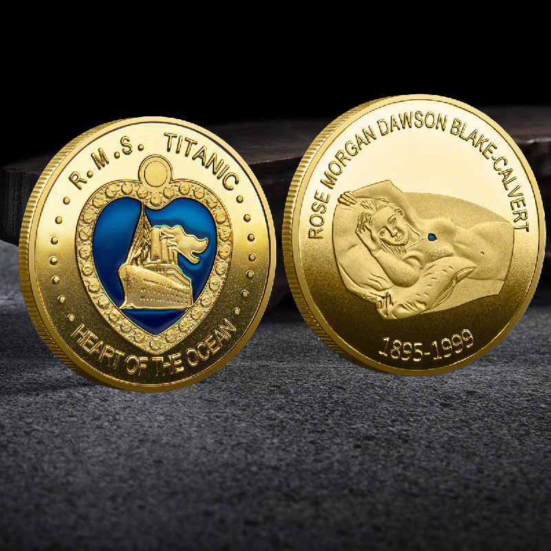 Foreign Trade Route Commemorative Coin Titanic Commemorative Medallion Baking Paint Relief Metal Crafts Making Cross-Border