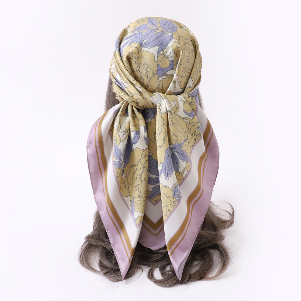 Women's Elegant Flower Polyester Silk Scarf display picture 29