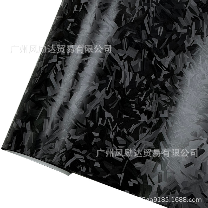 Cross-Border New Product Pet Light and Shadow Forged Carbon Fiber Matte Black Car Body Sticker Interior Rearview Mirror Color Changing Film