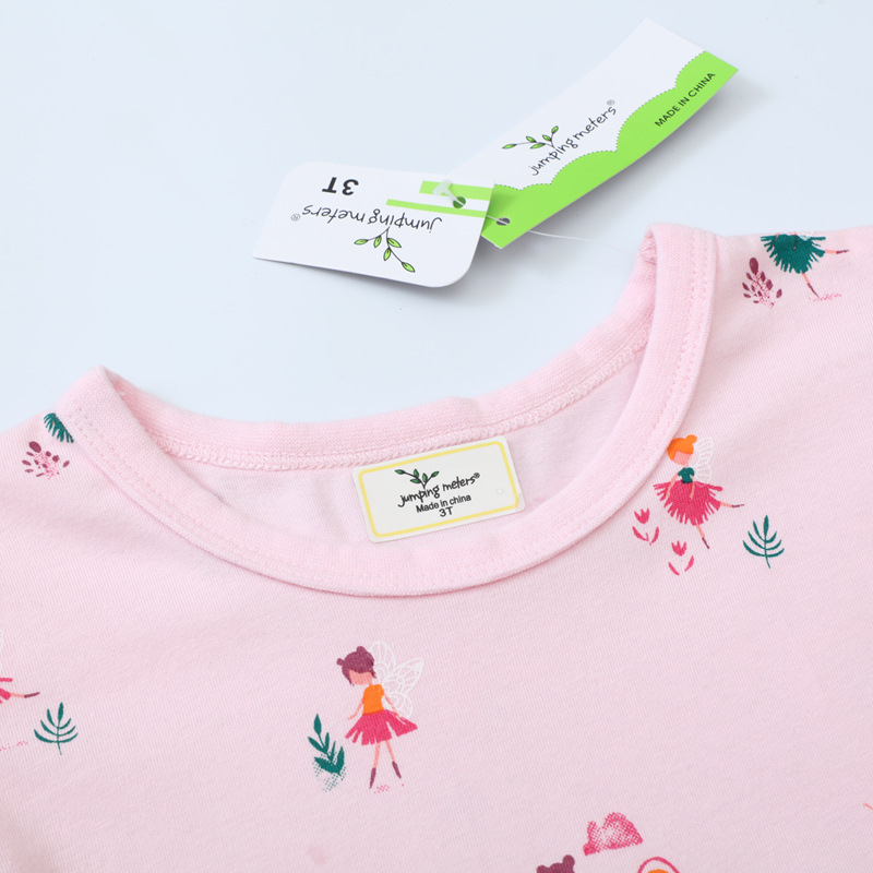 2025 marca europea y americana jumpingmeters vestidos de niñas verano nuevo vestido de manga corta de niñas de punto