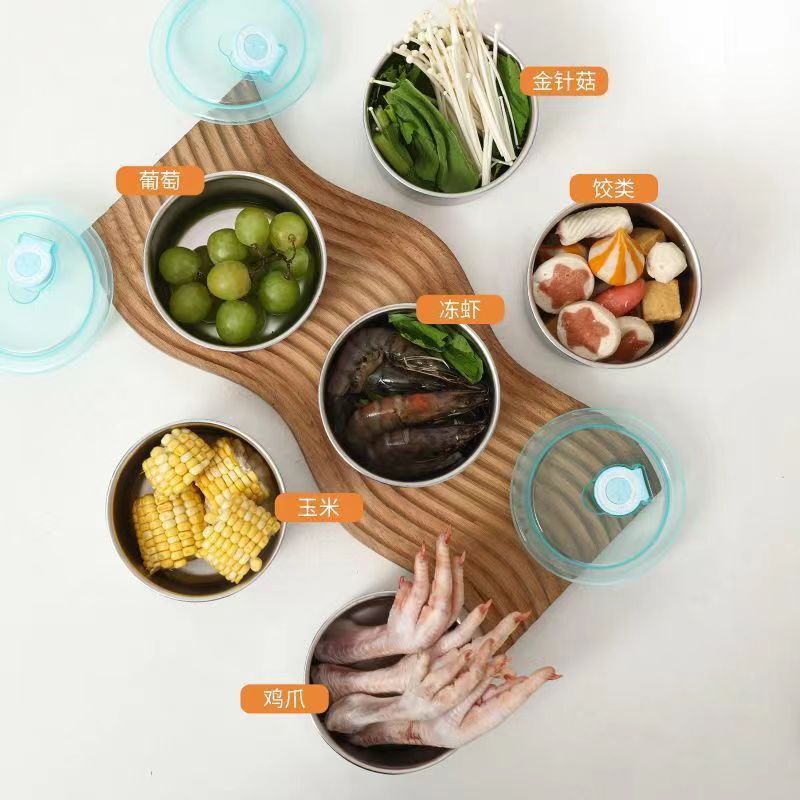 不锈钢带盖保鲜碗冰箱食材分装密封盒野餐水果食物收纳盒带饭餐盒|undefined