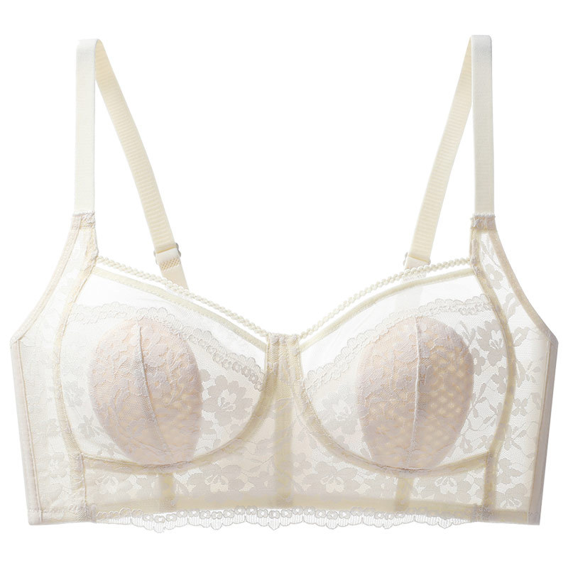 Orejas de conejo ropa interior de verano para mujer pecho grande delgado y sujetador pequeño sujetador inalámbrico anti-flacidez que recoge el pecho