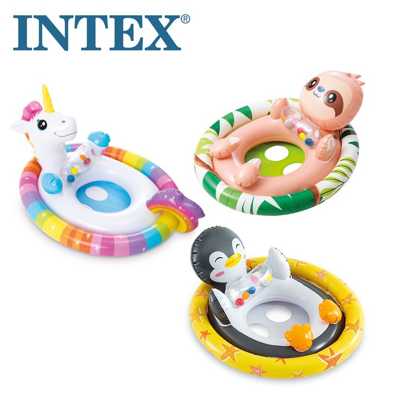 INTEX59570儿童游泳圈浮圈鲨鱼坐圈婴儿幼儿宝宝救生圈座圈坐骑