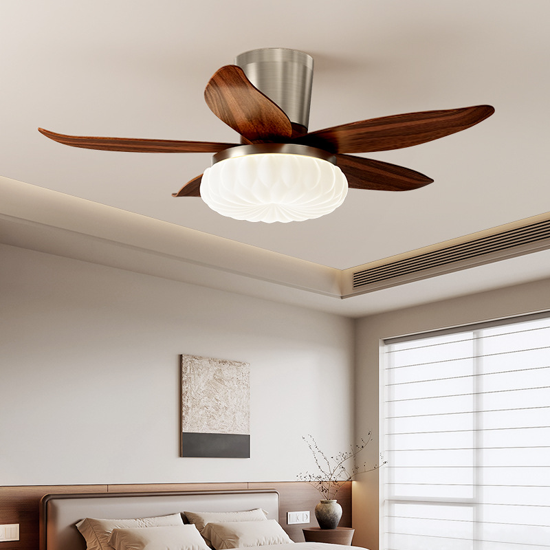 Modern Simple Fan Lamp, Retro Living Room Ceiling Lamp, Children's Room Bedroom Lamp, Antique Style Restaurant Variable Frequency Ceiling Fan Lamp