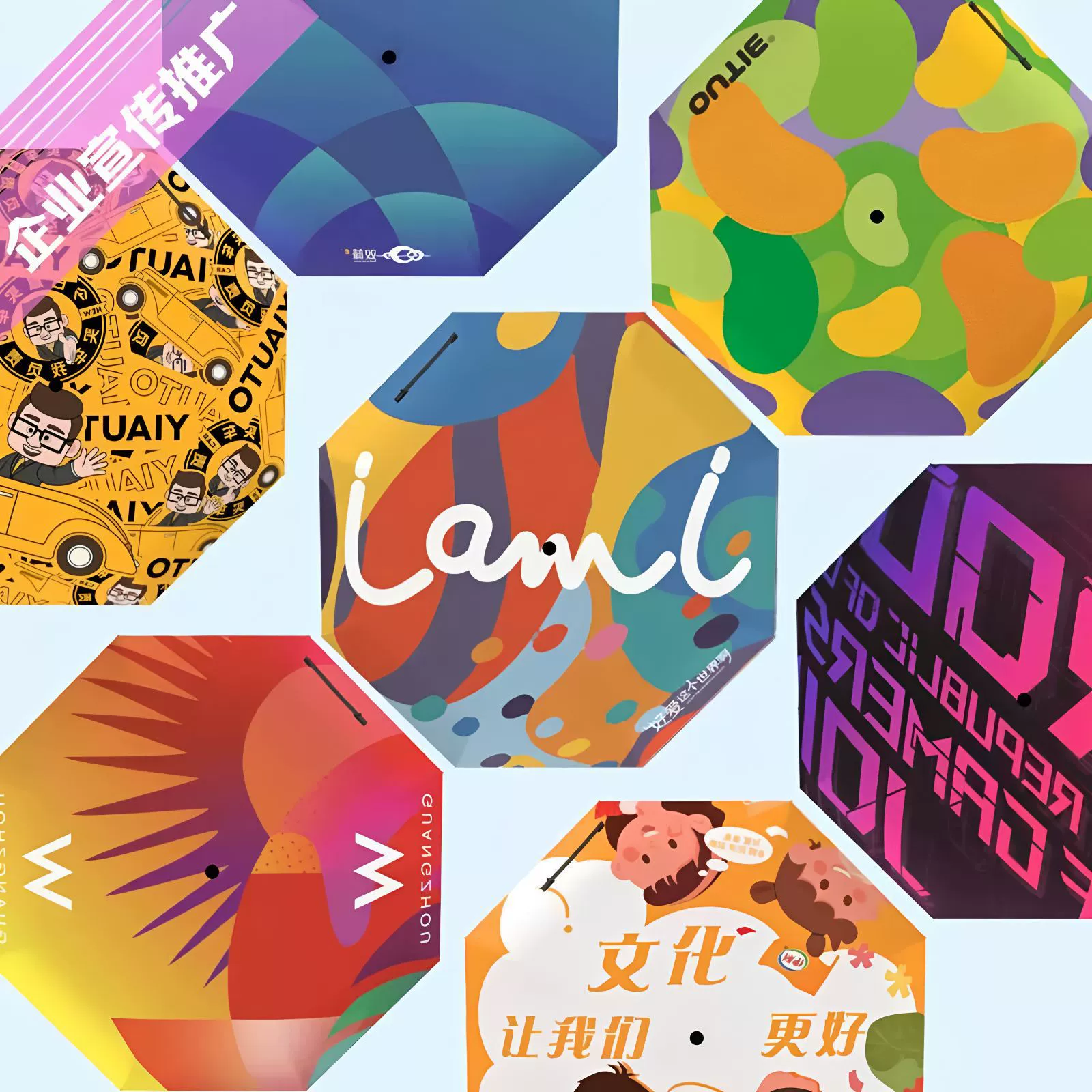 27inch Цифровая печать периферийного теплопередачи полная версия анимации культурный и творческий узор печать высокой четкости зонтик для гольфа по индивидуальному заказу с изображениями