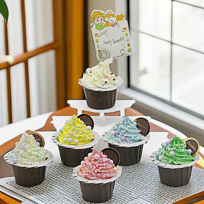 纸杯蛋糕台号签标价签创意便签夹CHC-A新奇特欧式家居软装好摆饰