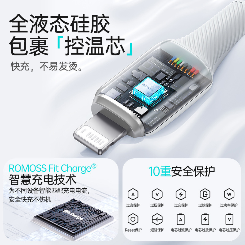 Romans PD27W データケーブル急速充電 CB1743 パッケージボックス付き Apple 8-14 携帯電話充電ケーブルに適しています|undefined