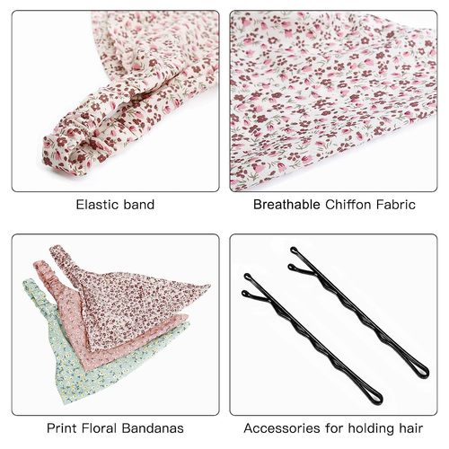 Cross-border spring style women's versatile triangle scarf elastic headband European and American floral scarf headband three-state headband
