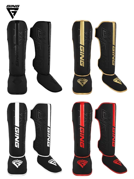 Muay Thai leg guards, Sanda fighting leg guards, adult shin guards with foot protection, professional boxing and fighting protective gear, children's ankle guards