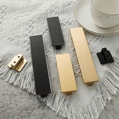 供應北歐簡約鋁合金T型一字拉手櫥櫃門把手黑色金色抽屜小拉手