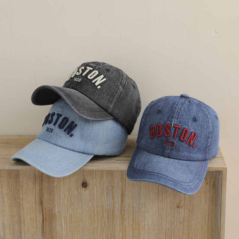 Sombreros infantiles otoño-invierno niñas sombrero de lengua de pato 2024 nuevo otoño para mujeres bebés vaqueros sombrero de béisbol para niños calles fritas