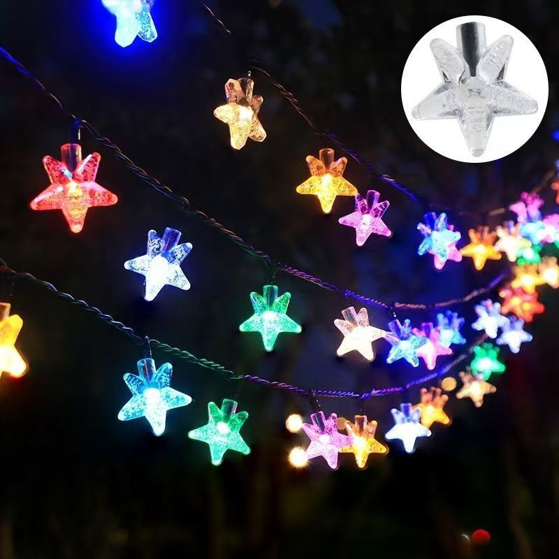 Transfronterizos LED cadena de luz ambiente de patio luz de Navidad lámpara de decoración al aire libre lámpara solar impermeable colgar árbol lámpara de color