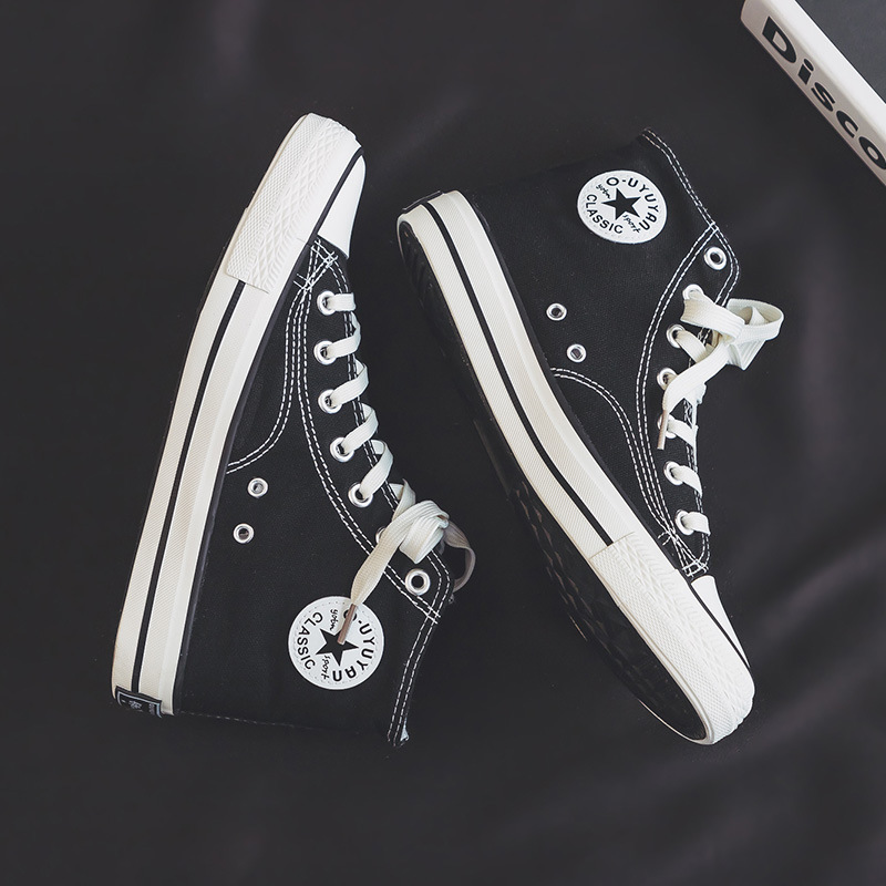 Vulcanized Shoes Classic Canvas Shoes 1970s Re-engraved High-top Couple Casual Shoes Korean Style All-match Student Board Shoes for Men Vulcanized Shoes Classic Canvas Shoes 1970s Re-engraved High-top Couple Casual Shoes Korean Style All-match Student Board Shoes for Men