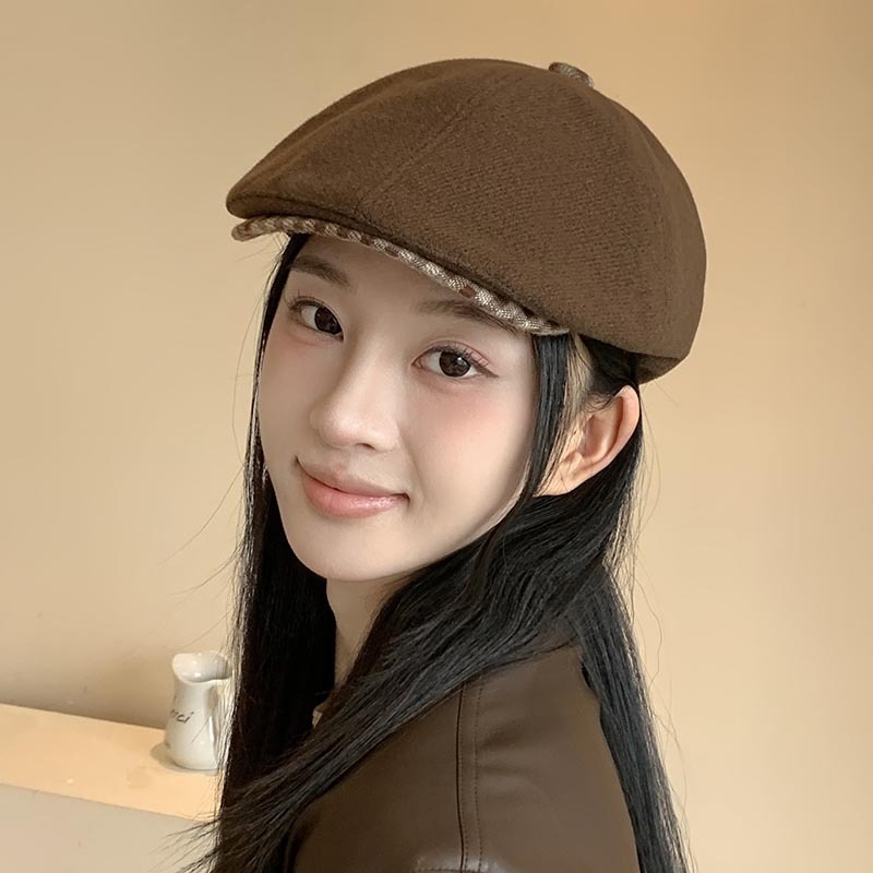 帽子 レディース 秋冬 韓国風 エレガント ファッション 万能ファッション帽子 ベレー帽 英国風 フォワードハット 新しいトレンド|undefined