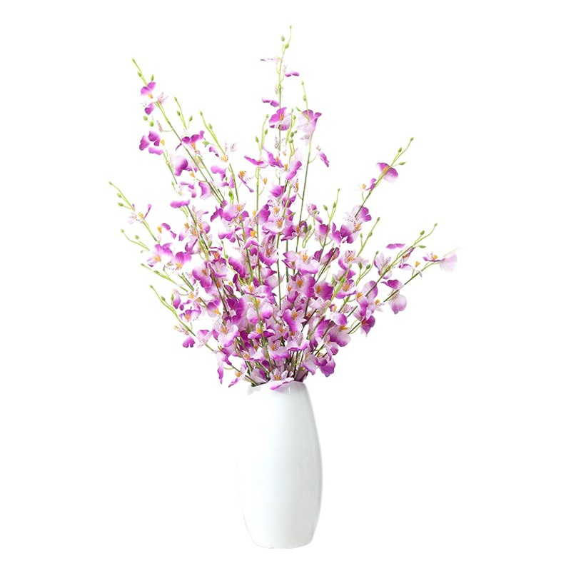 Flor Artificial 5 tenedor baile Orquídea boda arreglo de flores decoración del hogar Nórdico ramo de flores artificiales sala de estar Decoración de mesa