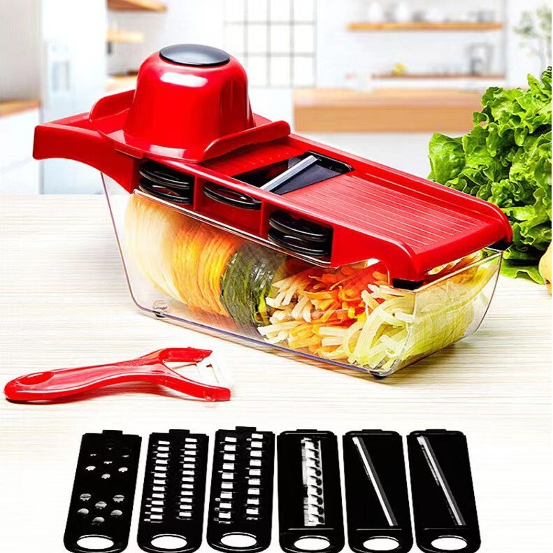 多機能野菜切断ツール、キッチン家庭用ジャガイモの細切り、みじん切り、ダイスカッター、大根おろし、スライサー|undefined