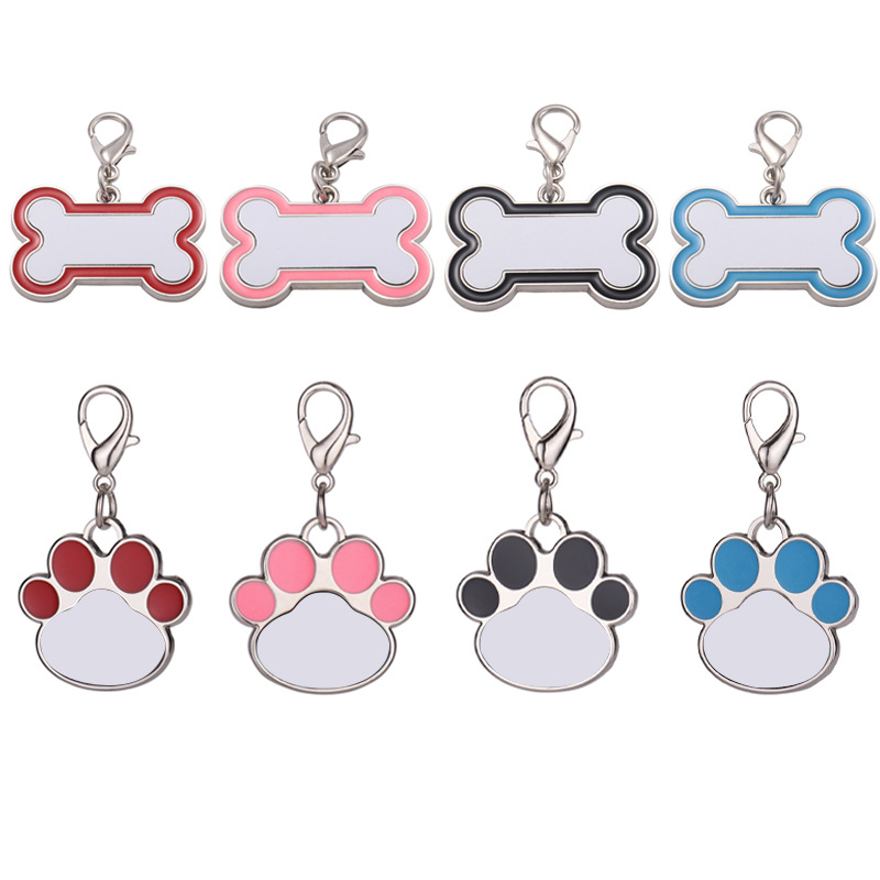 Consumibles de transferencia de calor en blanco para mascotas colgantes de sublimación caliente placa de perro arqueada accesorios de temperamento simple pequeño regalo paparazzi botón