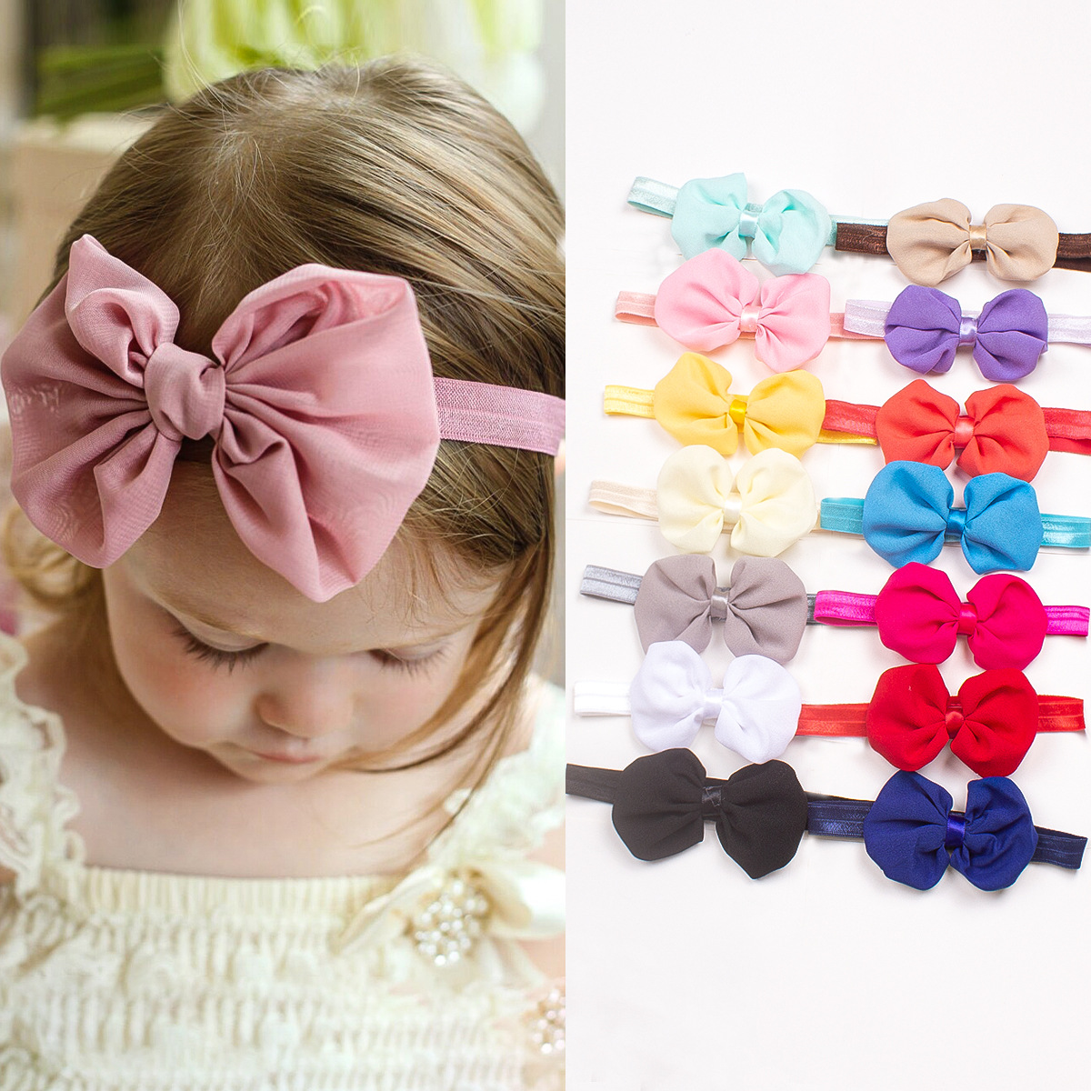 Children's Hair Accessories Chiffon Bow Hairband Headdress Newborn Headband