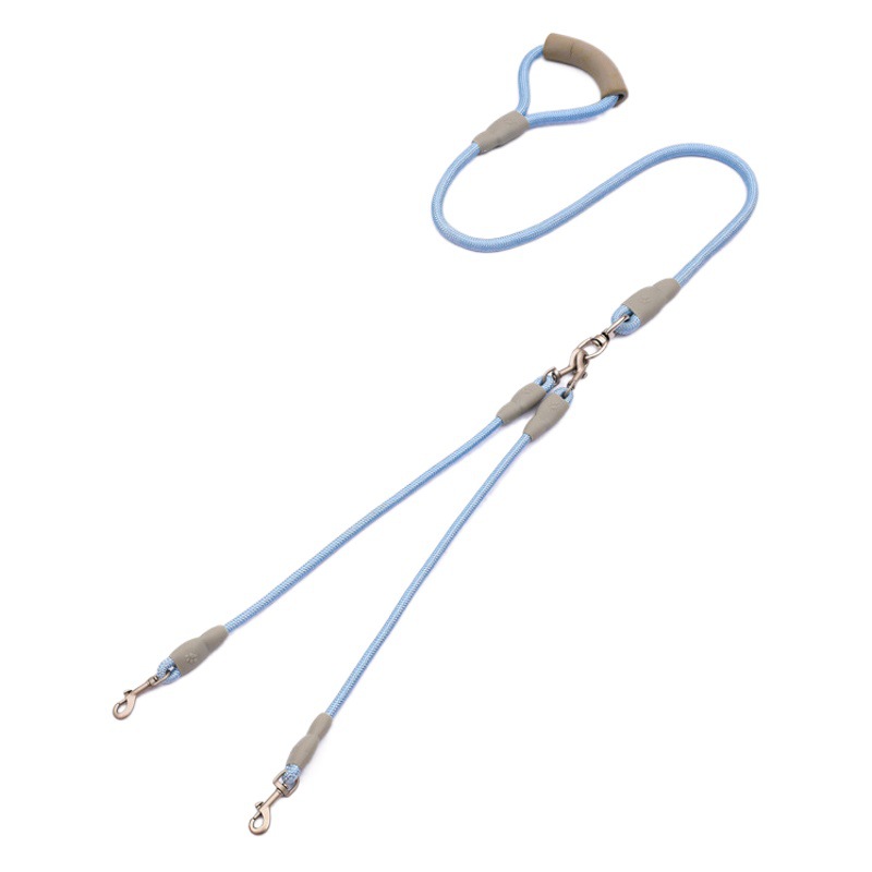 Correa de perro con asa de espuma Macaron correa de perro de dos cabezas de uno a dos Cadena de perro mediana y pequeña suministros para mascotas
