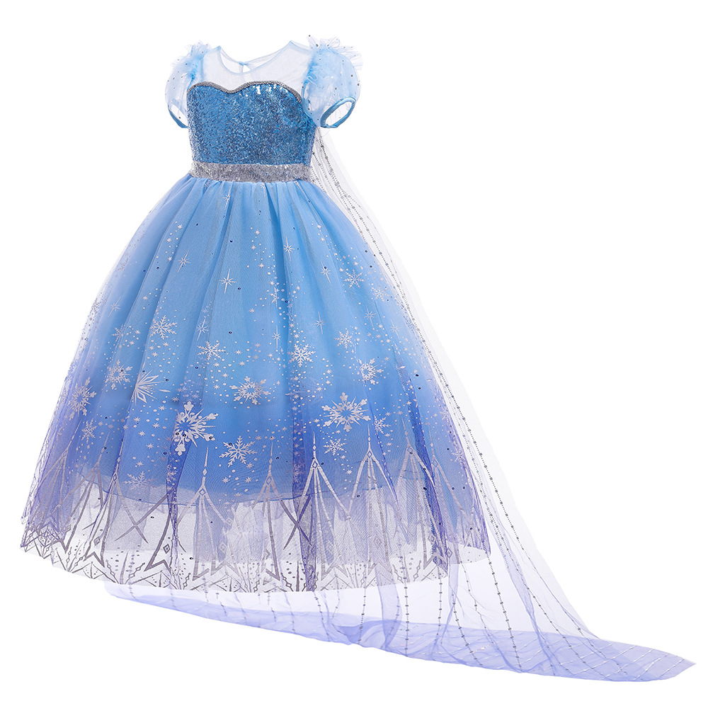 New European and American Frozen-themed Children's Party Outfit: Glittering Princess Dress for Cosplay Performances