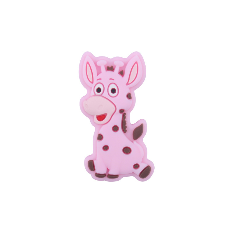 Bebé suministros de dibujos animados animal silicona jirafa mordedor creativo DIY bebé molar pezón anti-gota cadena Accesorios