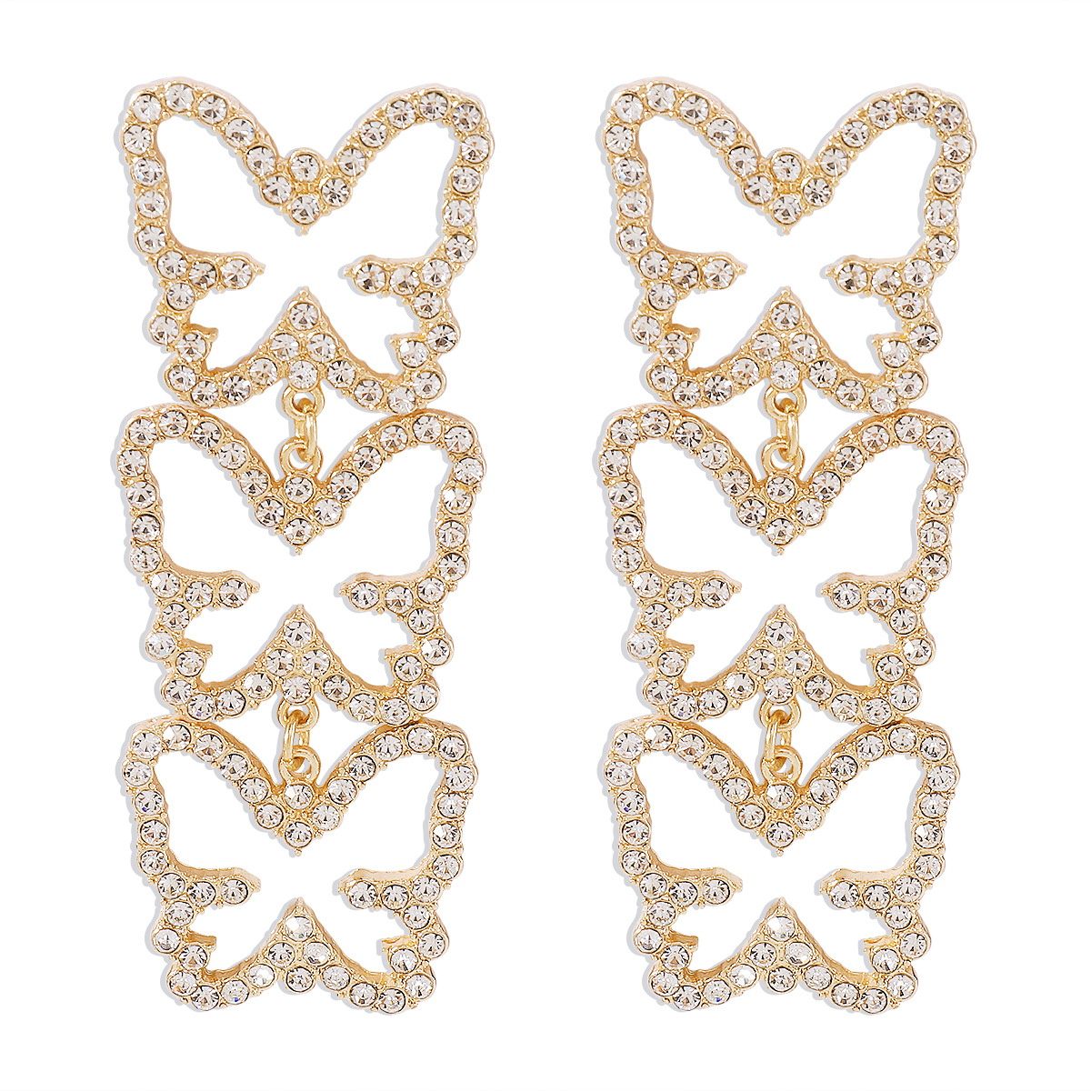 1 Pair Fashion Butterfly Alloy Plating Rhinestones Women's Drop Earrings display picture 29