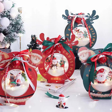聖誕節慕斯球手提包裝盒蛋糕裝飾插件平安夜禮盒絲帶蘋果抱抱桶