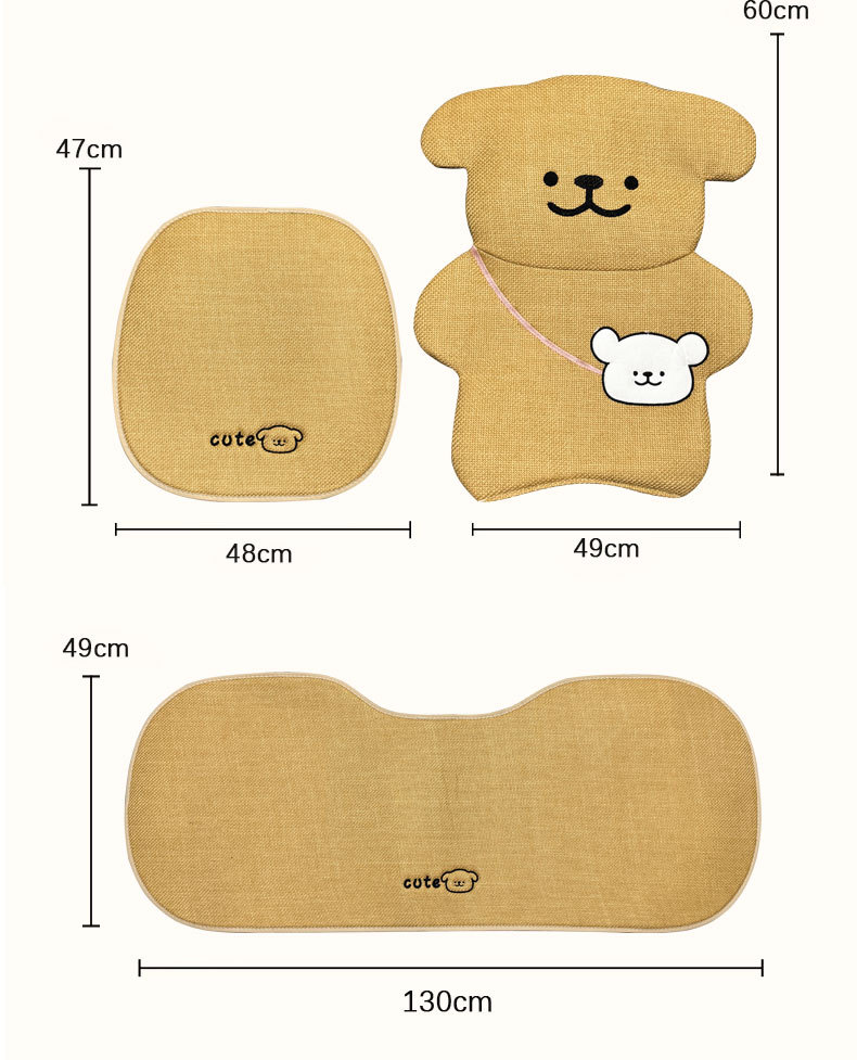 Car Seat Cushion for All Seasons, Cartoon Cute Bear, High-End Feel, Rear Seat Cushion, Single Piece, Driver's Seat Cover