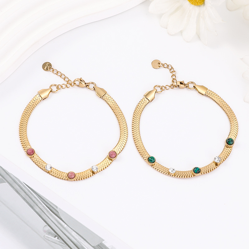 snake chain Chain Type Retro Classic Style Geometric 304 Stainless Steel Snake Chain Bracelets In Bulk