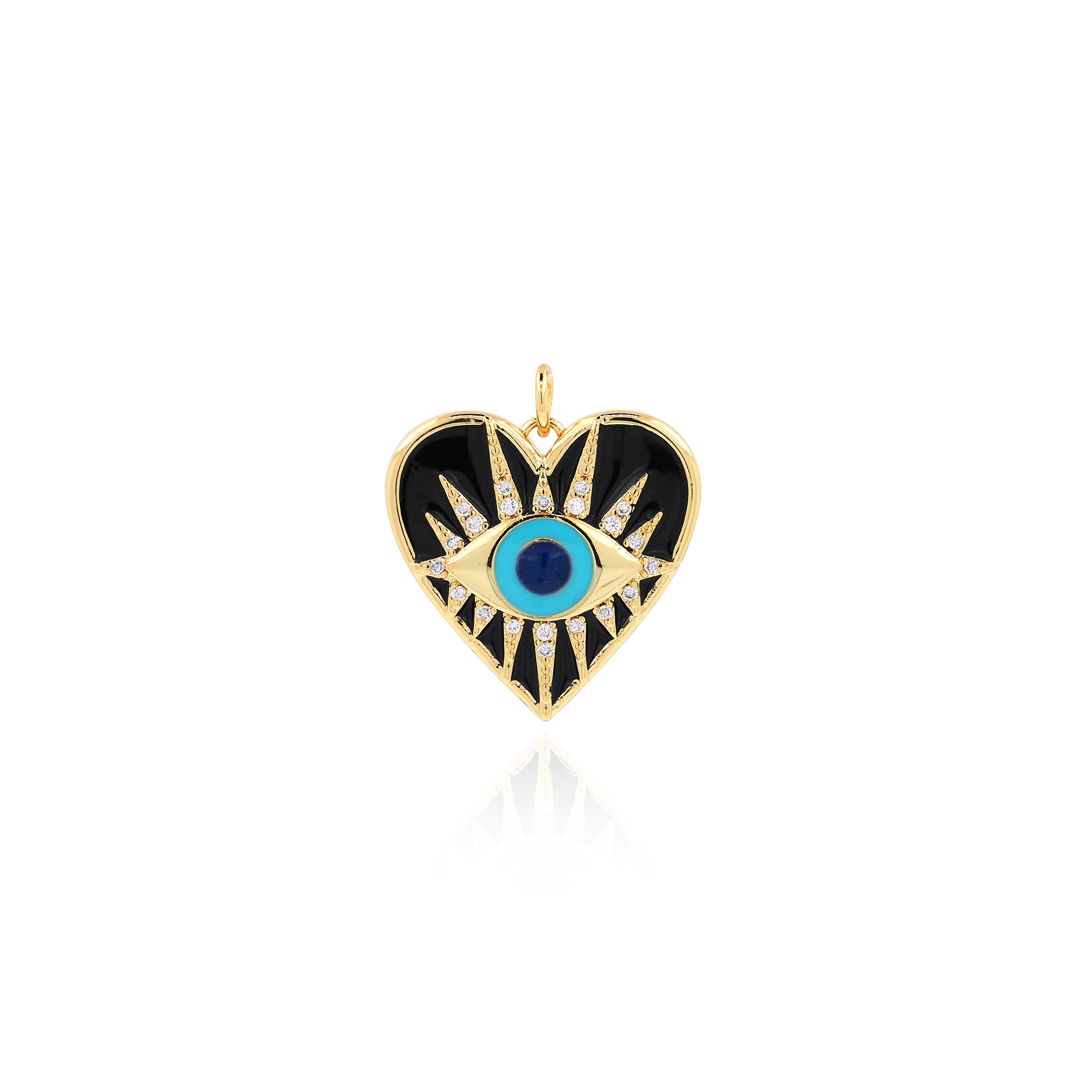 Copper pendant with zircon heart shaped