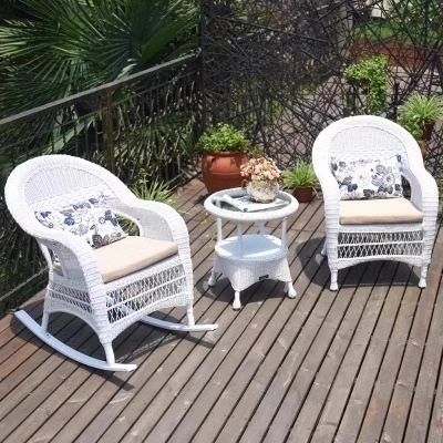 Mesas y sillas al aire libre patio jardín villa balcón al aire libre mecedora ratán casual combinación de sillas de ratán muebles de terraza al aire libre