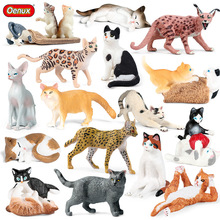 跨境认知玩具仿真猫科动物模型短毛猫黑白小猫波斯猫布偶猫咪摆件