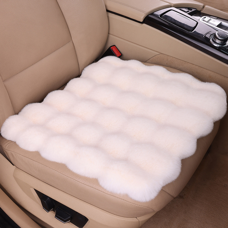 Qìchē – Car Seat Wool pad - beige-front-row-single-piece