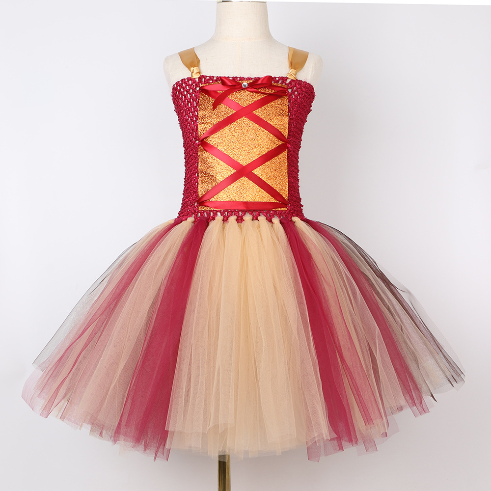 Kid's Clothing children's clothing children's Halloween witch costumes Witch is also crazy role playing mesh tulle skirt_voghion.com