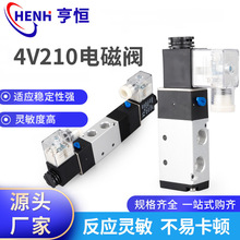二位五通电磁阀4V210-08 4V410-15线圈24V/220V电磁式换向阀批发
