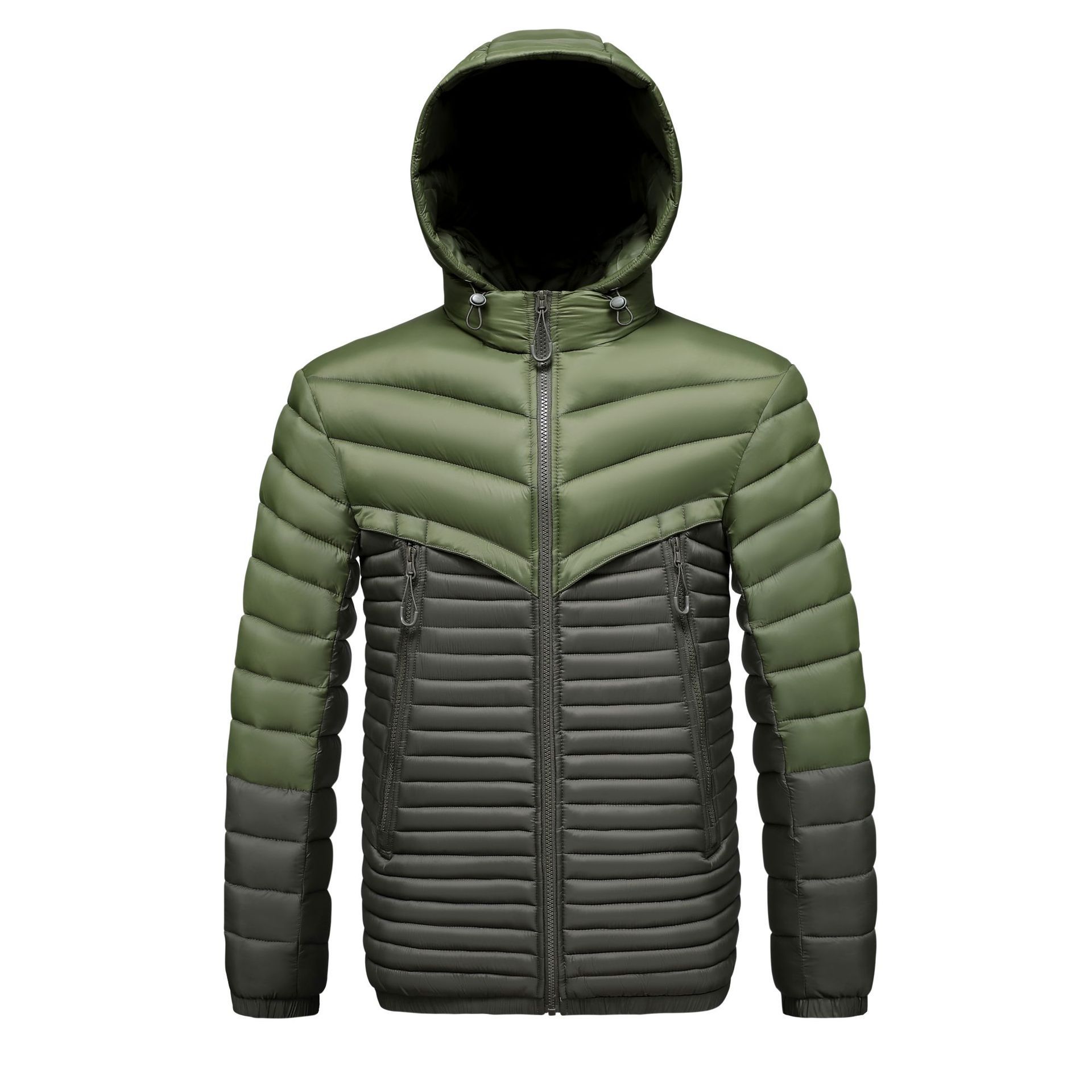 Rib Suit Padded Coat Men's Removable Cap Casual Loose Thickened Padded Jacket_voghion.com