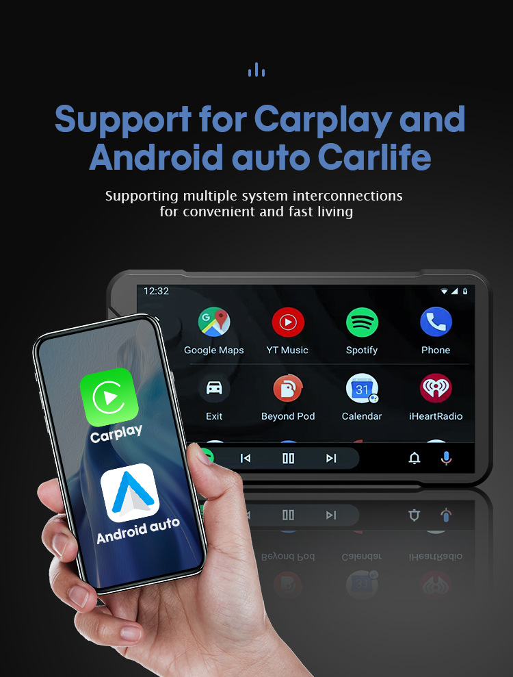Motorcycle locomotive smart car machine cast screen driving recorder carplay suitable for Android Apple Hongmeng
