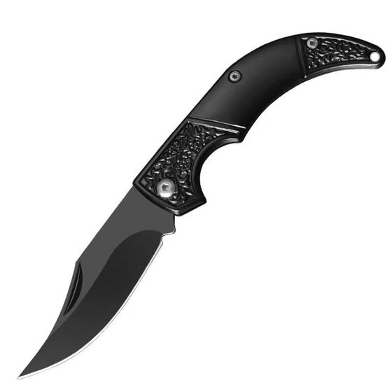 Stainless steel folding knife mini all-steel pattern knife outdoor portable fruit knife split express knife folding knife