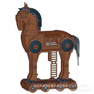 Compatible with Lego Moc-130449 Trojan Horse Building Block Educational Toy Gift Model Ornaments