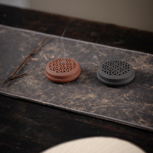 中式古典陶瓷香薰炉圆形镂空香炉茶室居家熏香器