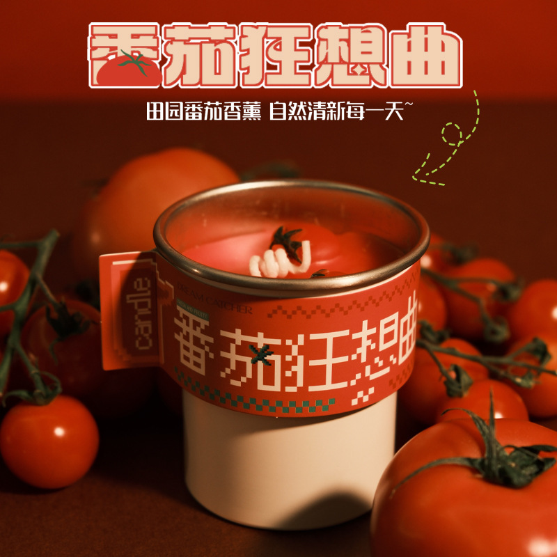 ワイルドトマトの葉の香りのキャンドルハイエンドニッチ屋内長期的な装飾品誕生日ギフトギフトボックスクリエイティブキャンドルカップ|undefined