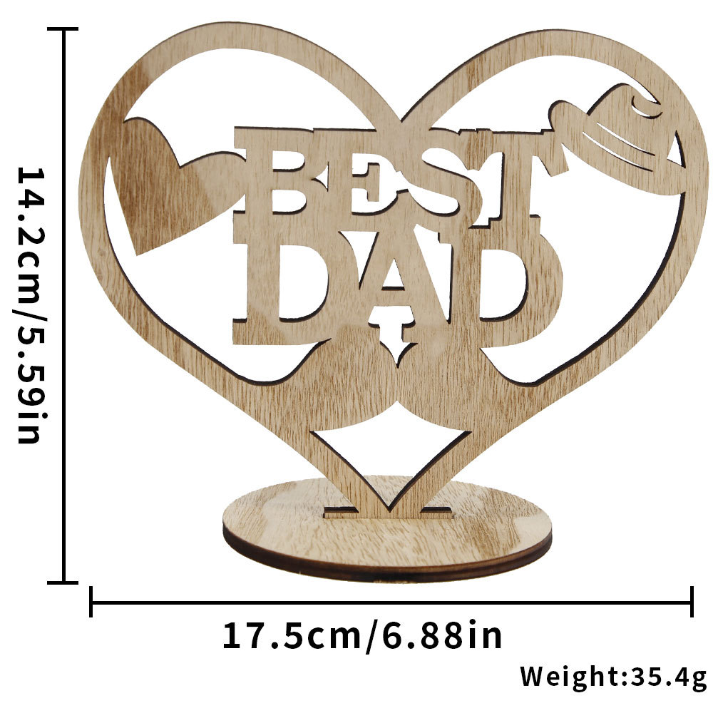 Nuevo Día de la Madre artesanía de madera hueco amor letras adornos del Día del Padre decoración de escritorio para el hogar