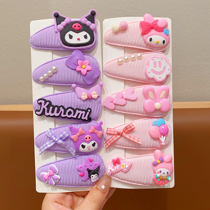 Sanliou brocas de cabello rotas niñas dibujos animados en forma de gota de tela adornos para el cabello de niñas en la frente Kolomi no daña brocas de cabello