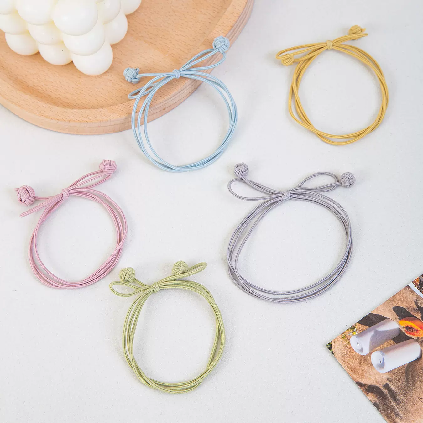 韩式小清新头绳套装发圈蝴蝶结打结发绳扎头发皮筋批发两元店货源
