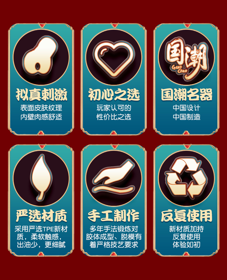 Jiu Guo Aichao Manual Masturbator with Realistic Channel in TPE — detail image 2